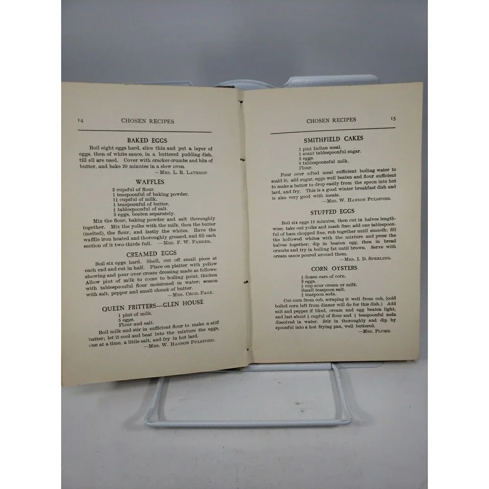 Chosen Recipes Cookbook 1905 Women of the First Unitarian Church of Chicago